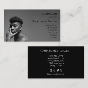 Men Skincare facial treatments Beauty Salon Business Card