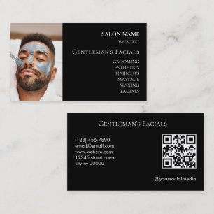 Men Skincare facial treatments Beauty Salon Business Card