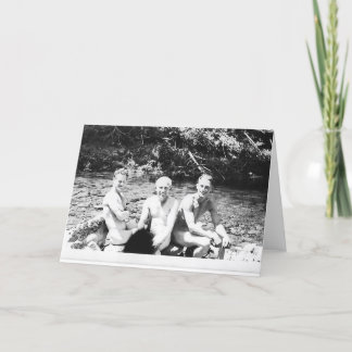 Men Skinny Dipping Card