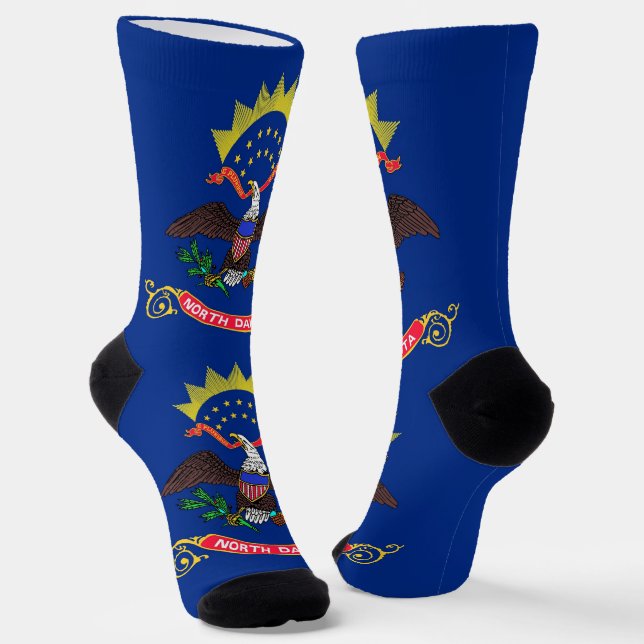 Men socks with flag of North Dakota (Angled)