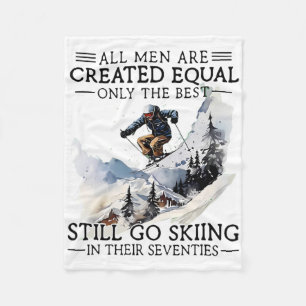 Men Still Go Skiing 70 Winter Sports Lover Skier  Fleece Blanket