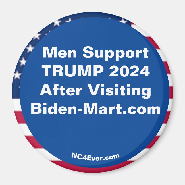 Men Support TRUMP 2024 After Fridge Magnet (Front)