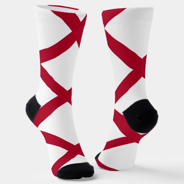 Men sustainable crew socks with flag of Alabama (Angled)