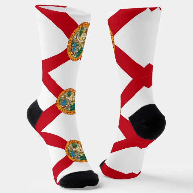Men sustainable crew socks with flag of Florida (Angled)