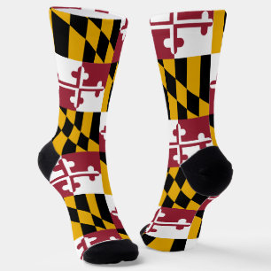 Men sustainable crew socks with flag of Maryland