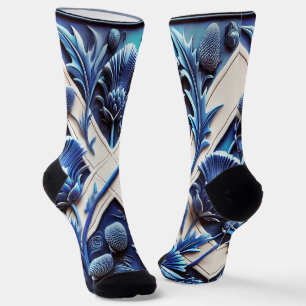 Men sustainable socks with Scottish Thistles 