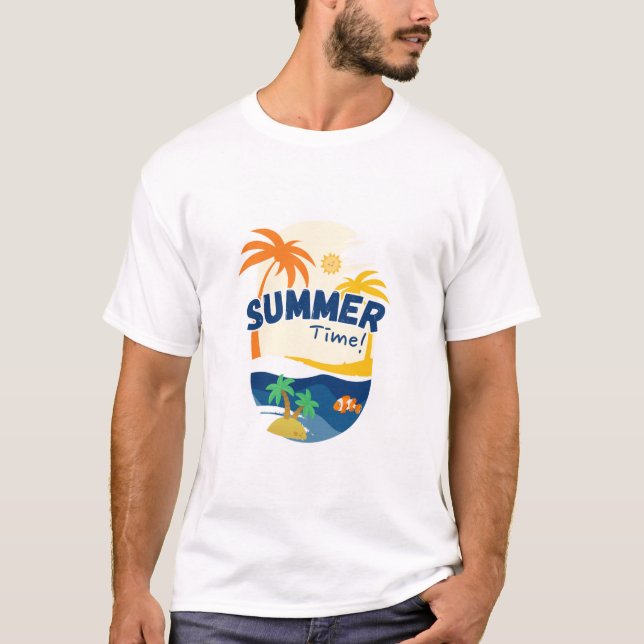 Men T-Shirt summer time, beach time (Front)