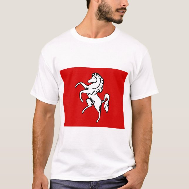 Men T Shirt with Flag of Kent, England (Front)