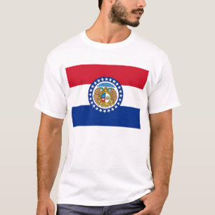 Men T Shirt with Flag of Missouri State USA