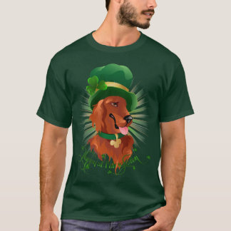 Men T-shirt with Irish Setter character