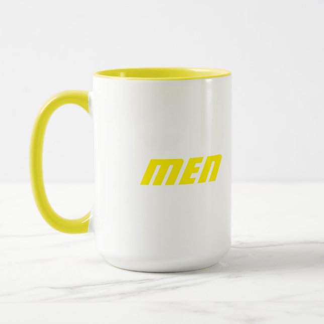 Men Text Printed Style Combo-Cup with Colour Yello Mug (Left)