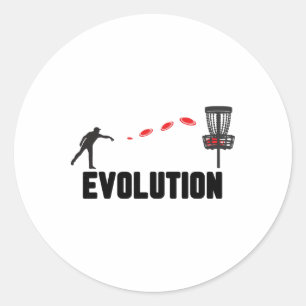 Men Throwing Red Disc Into Sket Evolution Disc Gol Classic Round Sticker