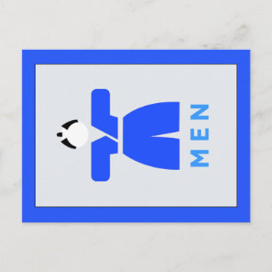 Men toilet, Japanese Sign Postcard
