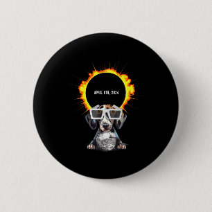 Men Total Solar Eclipse Dog Solar 6 Cm Round Badge