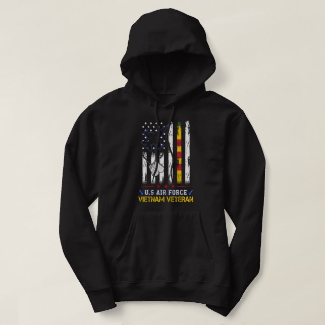 Men U.S Air Force Vietnam Veteran, USAF Veteran Fl Hoodie (Design Front)