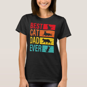 Men Vintage Best Cat Dad Ever Retro Father's Day C T-Shirt