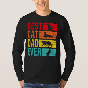 Men Vintage Best Cat Dad Ever Retro Father's Day C T-Shirt