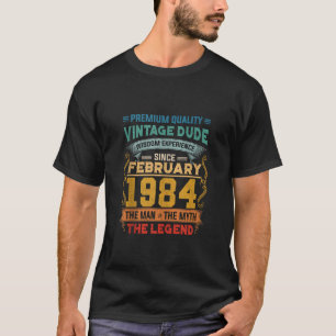 Men Vintage February 1984 Awesome 40th Birthday 40 T-Shirt