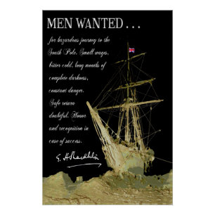Men Wanted for South Pole Exploration - 1914 Poster