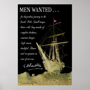 Men Wanted for South Pole Exploration - 1914 Poster