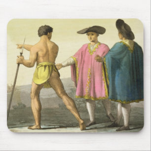 Men Wearing Ceremonial Ponchos in Santiago, Chile Mouse Mat