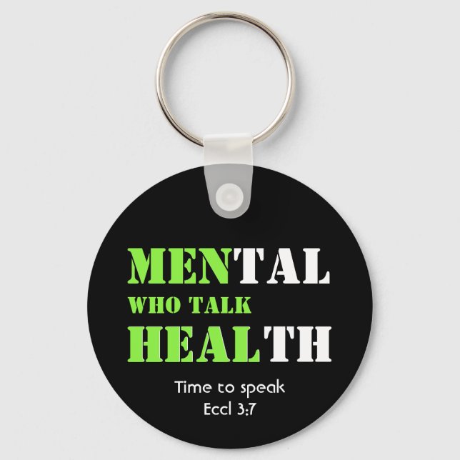MEN WHO TALK HEAL Custom Scripture Mental Health Key Ring (Front)