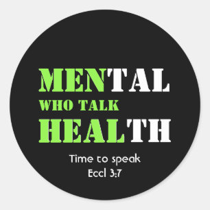 MEN WHO TALK HEAL Custom Text Mental Health Classic Round Sticker