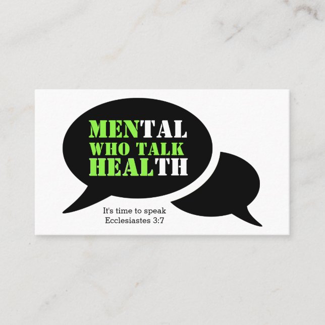MEN WHO TALK HEAL | Scripture | Mental Health Business Card (Front)