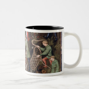 Men with nets Two-Tone coffee mug