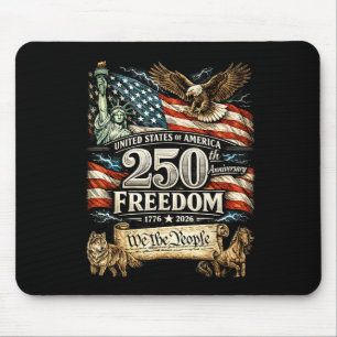 Men women 250 years of freedom patriotic flag 4th mouse mat
