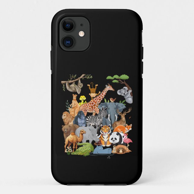 Men Women and Kids Wildlife Zoo Day Party Cute 22  Case-Mate iPhone Case (Back)