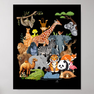 Men Women And Kids Wildlife Zoo Day Party Cute 22  Poster
