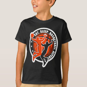 Men women boys girls eat sleep basketball repeat t T-Shirt