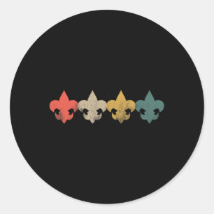 Men Women Boys Girls Retro Vintage Scouting Classic Round Sticker