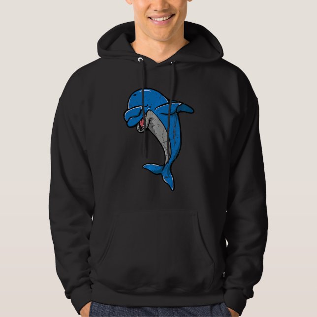 Men Women Cool Dabbing Dolphin Whale Cute Orca Dol Hoodie (Front)