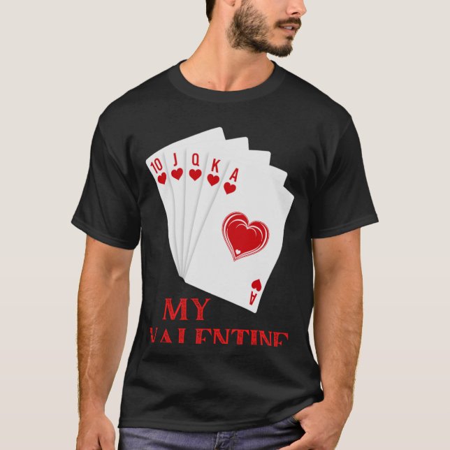 Men Women Couples Valentines Day Love Playing Card T-Shirt (Front)