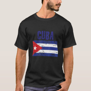 Men Women Cuba National Pride Distress Cuban Flag T-Shirt