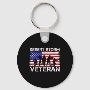 Men Women Desert Shield Vet Desert Storm Veteran Key Ring