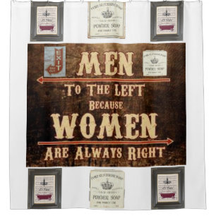 men women exit powder room showercurtain white shower curtain