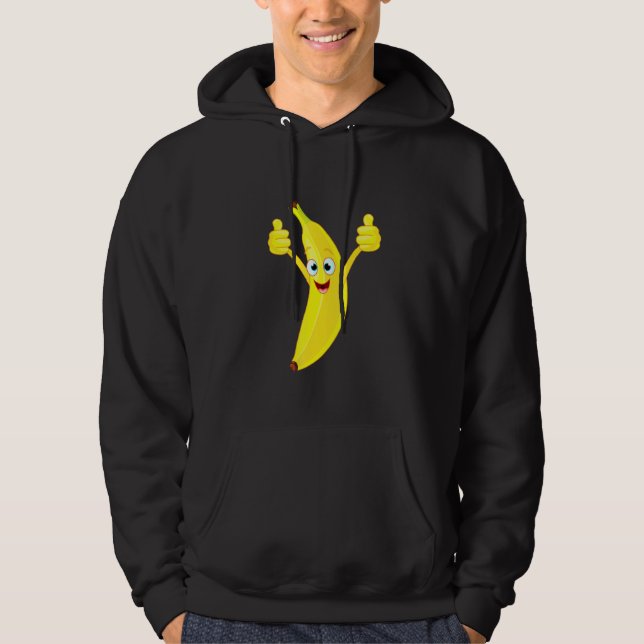 Men Women Humour Graphic Banana Hoodie (Front)