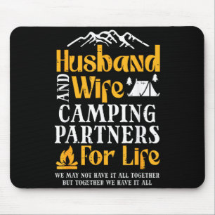 Men Women Husband Wife Camping Partners Couple Mouse Mat