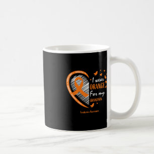 Men Women I Wear Orange For My Grandson Leukaemia  Coffee Mug