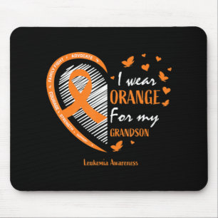 Men Women I Wear Orange For My Grandson Leukemia A Mouse Mat