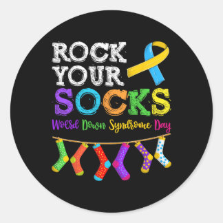 Men Women Kid Down Syndrome Awareness  Classic Round Sticker