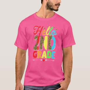 Men Women Kid Leopard Hello 2nd Grade First Day Of T-Shirt