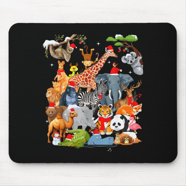 Men Women Kids Wildlife Zoo Day Christmas Party 22 Mouse Mat (Front)