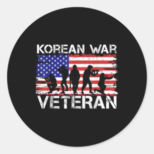 Men Women Korean War Veteran Classic Round Sticker