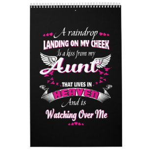 Men Women Loss Aunt In Loving Memorial My Aunt Calendar