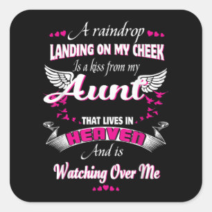 men women loss aunt in loving memorial my aunt in square sticker