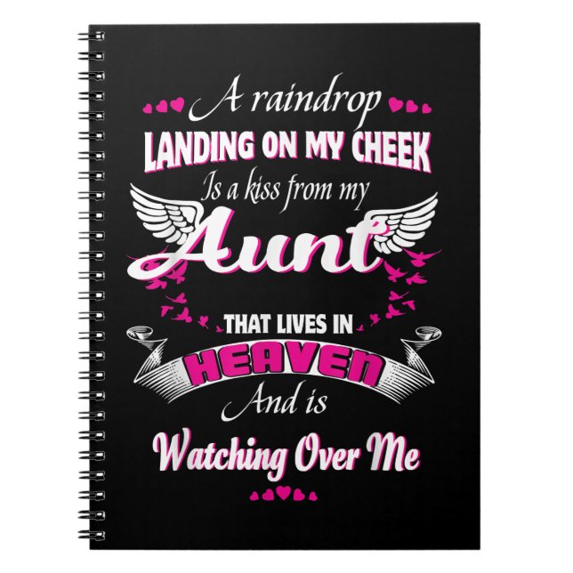Men Women Loss Aunt In Loving Memorial My Aunt Notebook (Front)